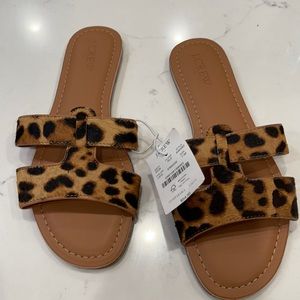 J CREW Factory Calf hair beachside slide sandals-sz-7